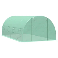 Outsunny 20 X 10' Greenhouse Walk-in Tunnel Garden Heavy Duty Metal Frame Warm House, Green(m-13)