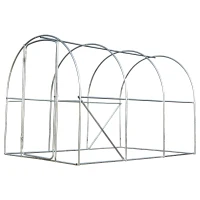 Outsunny 9.85'L x 6.6'W x 6.6'H Polytunnel Greenhouse Outdoor Walk-In Greenhouse, Transparent(m-12)