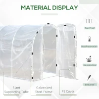 Outsunny 9.85'L x 6.6'W x 6.6'H Polytunnel Greenhouse Outdoor Walk-In Greenhouse, Transparent(m-4)