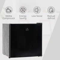 HOMCOM Mini Freezer Countertop, 1.1 Cu.Ft Compact Upright Freezer with Removable Shelves, Reversible Door for Home, Dorm, Apartment and Office, Black(m-6)