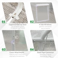 Outsunny 10x9.5x8ft Steeple Outdoor Walk-In Greenhouse Portable Garden Planting Warm House w/White PE Cover(m-6)