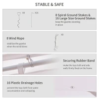 Outsunny Wedding Tent 22.3ft Octagonal Party Tent Event Shelter Outdoor with 8 Removable Walls White(m-4)