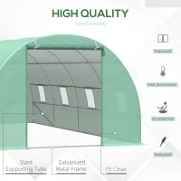 Outsunny 20 X 10' Greenhouse Walk-in Tunnel Garden Heavy Duty Metal Frame Warm House, Green(m-4)