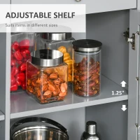 HOMCOM Retro Style Kitchen Sideboard Serving Buffet Storage Cabinet Cupboard with Glass Doors and Drawers, Adjustable Shelves(m-6)