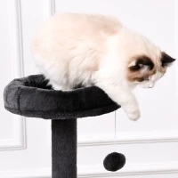 PawHut 67.75" Cat tree Tower Climbing Kitten Activity Center Furniture with Jute Scratching Post Pad Condo Perch Hanging Balls Tunnel Teasing Rope Dark Grey(m-10)