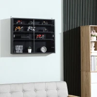 HOMCOM 5-Tier Wall Shelf Display Cabinet with Glass Doors and 4 Adjustable Shelves(m-8)