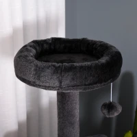 PawHut 67.75" Cat tree Tower Climbing Kitten Activity Center Furniture with Jute Scratching Post Pad Condo Perch Hanging Balls Tunnel Teasing Rope Dark Grey(m-11)