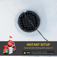 Outsunny 5ft Christmas Inflatable Santa Claus with Sunglasses on Motorcycle, Blow-Up Outdoor LED Yard Display for Lawn Garden Party(m-6)