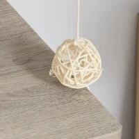 PawHut Cat tree Tower Climbing Activity Center Kitten Furniture with Jute Scratching Post Condo Ramp Perch Cushions Velcro Dangling Balls 23.5" x 19" x 48" Light Grey(m-10)