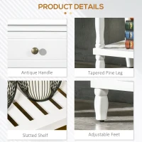 HOMCOM Vintage Console Table with 2 Drawers and Cabinets, Retro Sofa Table for Entryway, Living Room and Hallway, White(m-7)