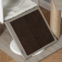 PawHut Cat tree Tower Climbing Activity Center Kitten Furniture with Jute Scratching Post Condo Ramp Perch Cushions Velcro Dangling Balls 23.5" x 19" x 48" Light Grey(m-11)