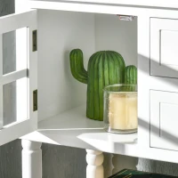 HOMCOM Vintage Console Table with 2 Drawers and Cabinets, Retro Sofa Table for Entryway, Living Room and Hallway, White(m-10)