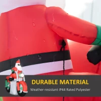 Outsunny 5ft Christmas Inflatable Santa Claus with Sunglasses on Motorcycle, Blow-Up Outdoor LED Yard Display for Lawn Garden Party(m-5)