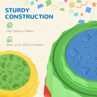 Outsunny 10 Piece Learn-to-Balance Toy Stepping Stones for Kids with Stackable Design, Kids Balance Beam Backyard Toy, Non-Slip Preschool Learning Toy, Outdoor Obstacle Course for Kids 3-6(m-7)