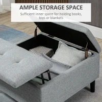 HOMCOM 30" Square Storage Ottoman, Upholstered Ottoman Coffee Table with Lift Top, Button Tufted and Wood Legs, Accent Footstool for Living Room, Light Gray(m-6)
