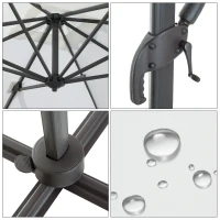 Outsunny 8‘x8’ Square Patio Offset Hanging Cantilever Umbrella 360° Rotation w/ Cross Base Cream(m-8)