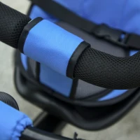 Qaba Baby Tricycle 2 In 1 Baby Stroller Kid Trike with Adjustable Canopy Blue(m-11)