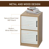 Vinsetto Storage Cabinet Organizer with 2 Doored Shelves Home Office File Cabinet Natural White(m-4)