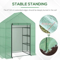 Outsunny Walk-in Greenhouse 4-Tier Large Warm Herb Plants and Flower Green house Warm House with Shelves for Lawn Garden Outdoor, Green (56 x 30 x 78-Inch)(m-7)