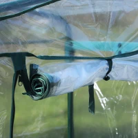 Outsunny 28" x 20" x 63" Portable Greenhouse with 4 Tier Shelves Outdoor Hot House Plant Flower Greenhouse, Steel Frame, PVC Cover, Clear(m-9)