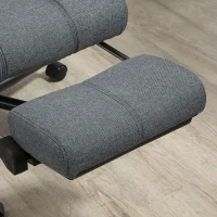 Vinsetto Reclining Office Chair Rolling Swivel Chair Footrest Linen-Feel, Dark Gray(m-12)