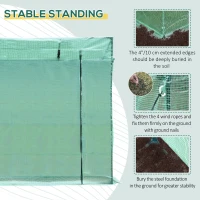 Outsunny 79" x 29" x 66" Walk-in Garden Greenhouse Patio Hot House with Durable Steel Frame Outdoor Tomato Plant House Green(m-6)