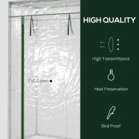 Outsunny 40"L x 20"W x 59"H Walk-in Garden Greenhouse with Durable Steel Frame Outdoor Hot House Tomato Plant Warm House w/ Roll up Door, PVC Cover, Clear(m-4)