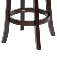 HOMCOM Classic Bar Stool Swivel Barstool with PU Leather Upholstered Mid-Back and Footrest, 30.25 Inch Seat Height, Black(m-13)