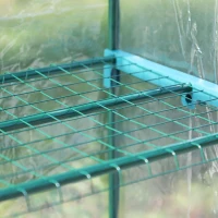 Outsunny 28" x 20" x 63" Portable Greenhouse with 4 Tier Shelves Outdoor Hot House Plant Flower Greenhouse, Steel Frame, PVC Cover, Clear(m-8)