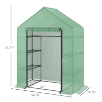 Outsunny Walk-in Greenhouse 4-Tier Large Warm Herb Plants and Flower Green house Warm House with Shelves for Lawn Garden Outdoor, Green (56 x 30 x 78-Inch)(m-3)