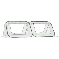 Outsunny 95" x 47" x 30" Pop Up Mini Greenhouse with Roll Up Doors & Portable Zipper Bag for Plants Outdoor, PE Cover(m-2)