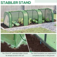 Outsunny 117" x 39" x 32" Transparent PVC Mini Tunnel Greenhouse Garden Green Grow Shed Portable Plant Flower Warm House Steel Frame Zipped Doors(m-5)