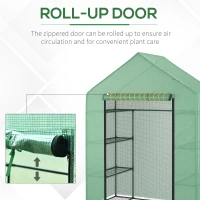 Outsunny Walk-in Greenhouse 4-Tier Large Warm Herb Plants and Flower Green house Warm House with Shelves for Lawn Garden Outdoor, Green (56 x 30 x 78-Inch)(m-5)