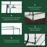 Outsunny 40"L x 20"W x 59"H Walk-in Garden Greenhouse with Durable Steel Frame Outdoor Hot House Tomato Plant Warm House w/ Roll up Door, PVC Cover, Clear(m-5)