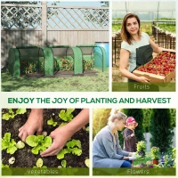 Outsunny 117" x 39" x 32" Transparent PVC Mini Tunnel Greenhouse Garden Green Grow Shed Portable Plant Flower Warm House Steel Frame Zipped Doors(m-6)