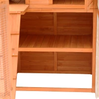 PawHut Large Wooden Outdoor Cat House with Large Run for Play, Catio for Lounging, and Condo Area for Sleeping, Natural(m-13)