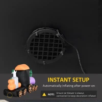 HOMCOM Inflatable Halloween Decoration Skeleton Ride Train with Ghost and Pumpkins, Blow-Up Outdoor LED Display for Lawn, Garden, Party(m-6)