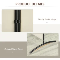 HOMCOM 3 Panel Room Divider, 6 Ft Double Hinged Folding Privacy Screen, Portable Freestanding Partition Wall Divider for Home Office, Beige(m-6)