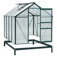 Outsunny 6' x 8' Greenhouse Clear & Twin Wall Panels Green Frame Press to Select(m-10)