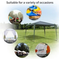 Outsunny 10x10ft Party Tent Portable Gazebo Folding Garden Canopy Event Shelter Outdoor Sunshade Green(m-6)