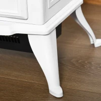 HOMCOM Free Stand Electric Fireplace Stove Heater with Adjustable LED Flame Effect and Front Door, 750W/1500W, White(m-11)