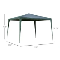 Outsunny 10x10ft Party Tent Portable Gazebo Folding Garden Canopy Event Shelter Outdoor Sunshade Green(m-3)