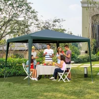 Outsunny 10x10ft Party Tent Portable Gazebo Folding Garden Canopy Event Shelter Outdoor Sunshade Green(m-1)