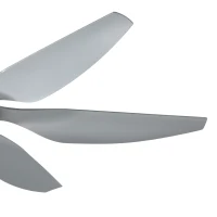 HOMCOM Reversible Ceiling Fan with Light, 6 Blades Indoor Modern Mount LED Lighting Fan with Remote Controller, for Bedroom, Living Room, Silver(m-13)