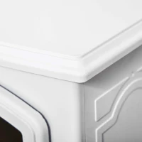 HOMCOM Free Stand Electric Fireplace Stove Heater with Adjustable LED Flame Effect and Front Door, 750W/1500W, White(m-9)