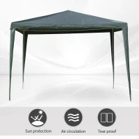 Outsunny 10x10ft Party Tent Portable Gazebo Folding Garden Canopy Event Shelter Outdoor Sunshade Green(m-5)