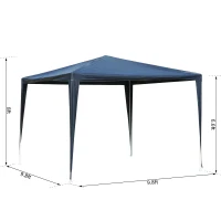 Outsunny 10x10ft Party Tent Portable Gazebo Folding Garden Canopy Event Shelter Outdoor Sunshade Blue(m-3)