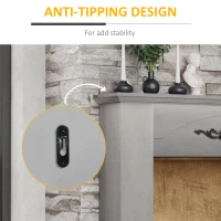 HOMCOM Vintage Fireplace Mantel Surround, Wood Mantels for Fireplace with Decorative Pattern, Interior Width 31", Grey(m-6)