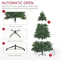 HOMCOM 7' Tall Unlit Full Artificial Christmas Tree with Realistic Branches and 4030 Tips, Green(m-6)