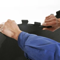 HOMCOM Soft Interlocking Floor Mats 216 Square Feet Waterproof Exercise Workout Mat Kid Play Mat Gymnastics and Home Gym Protective Flooring, 54pcs Black(m-7)